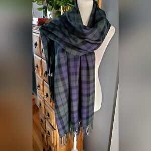 J. Crew Grewn And Blue Plaid Scarf